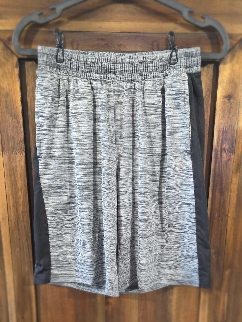 Xersion Heather Gray Athletic Shorts with Black Side Panels